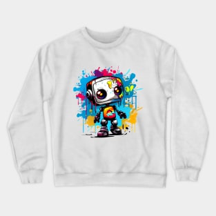 Cute cartoon Robot. Funny cyborg. Crewneck Sweatshirt